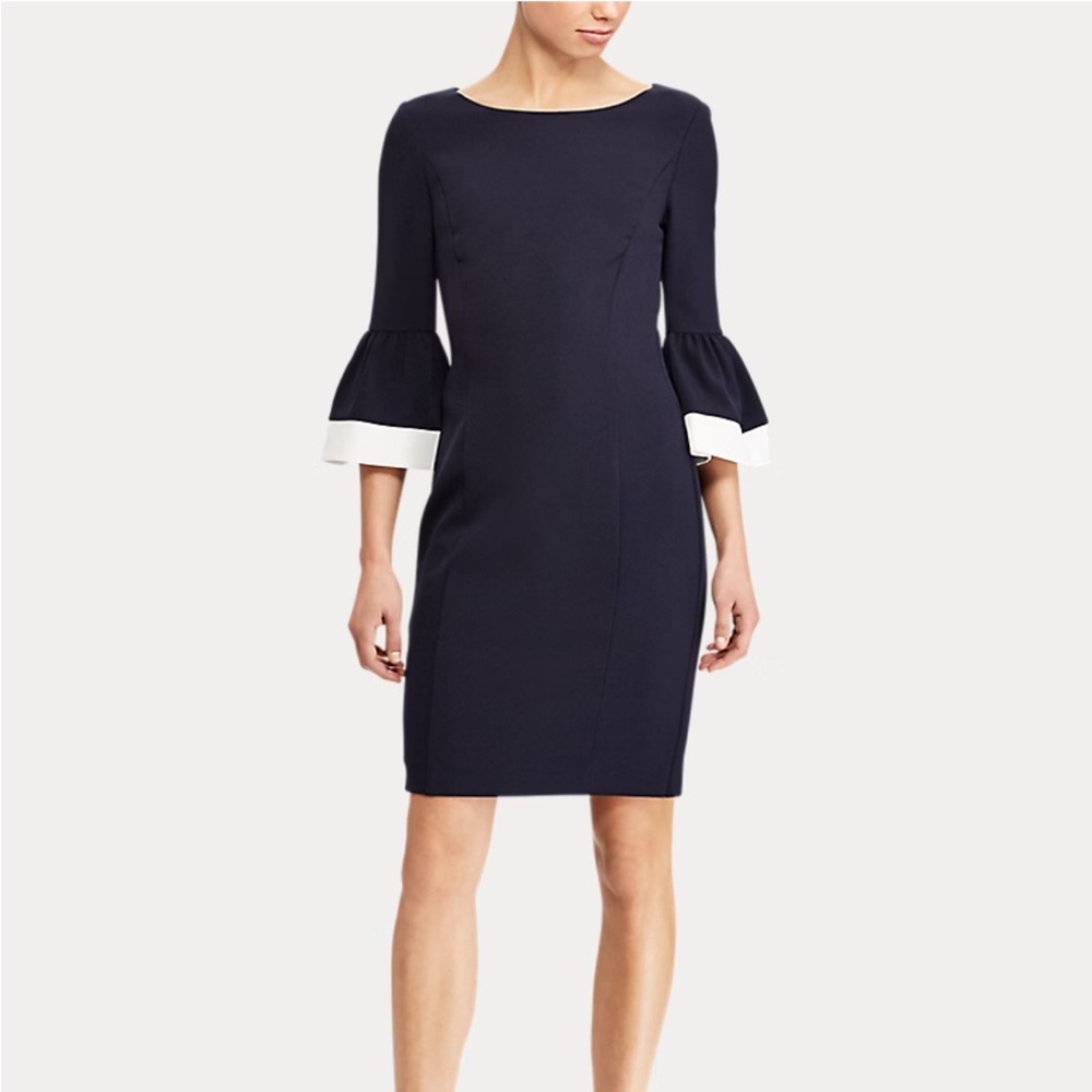 Lauren Ralph Lauren Crepe Bell-Sleeve Dress